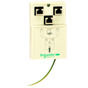 Schneider Electric CANopen Junction Box; w/ 3 RJ45 connectors; 2 screw terminal blocks; IP20
